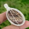 Серебро 925 пробы Натуральный кокосовый яшма Безель День рождения Плетение проволокой Подвеска