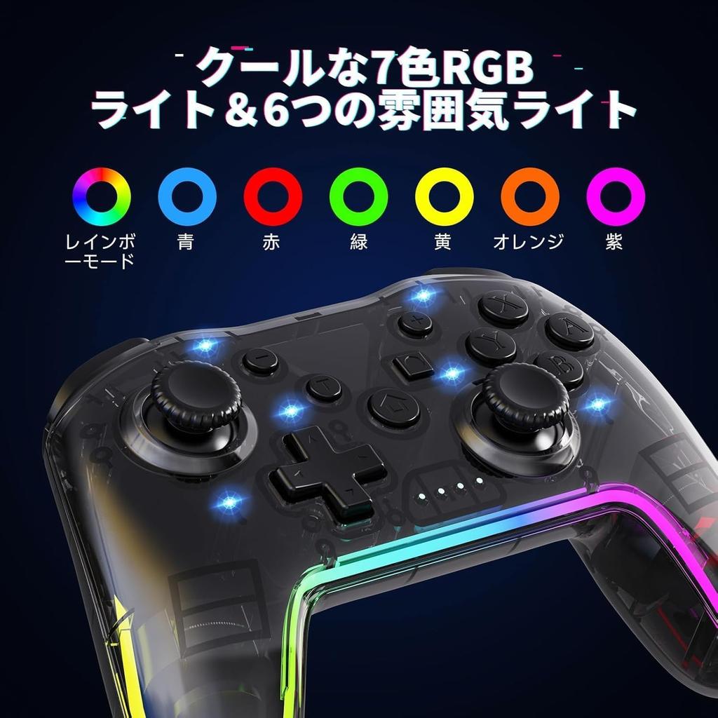 Беспроводной контроллер PleCode Pro для Switch RGB Турбо Вибрация Гироскоп Эргономичный Длительный Японская инструкция в комплекте