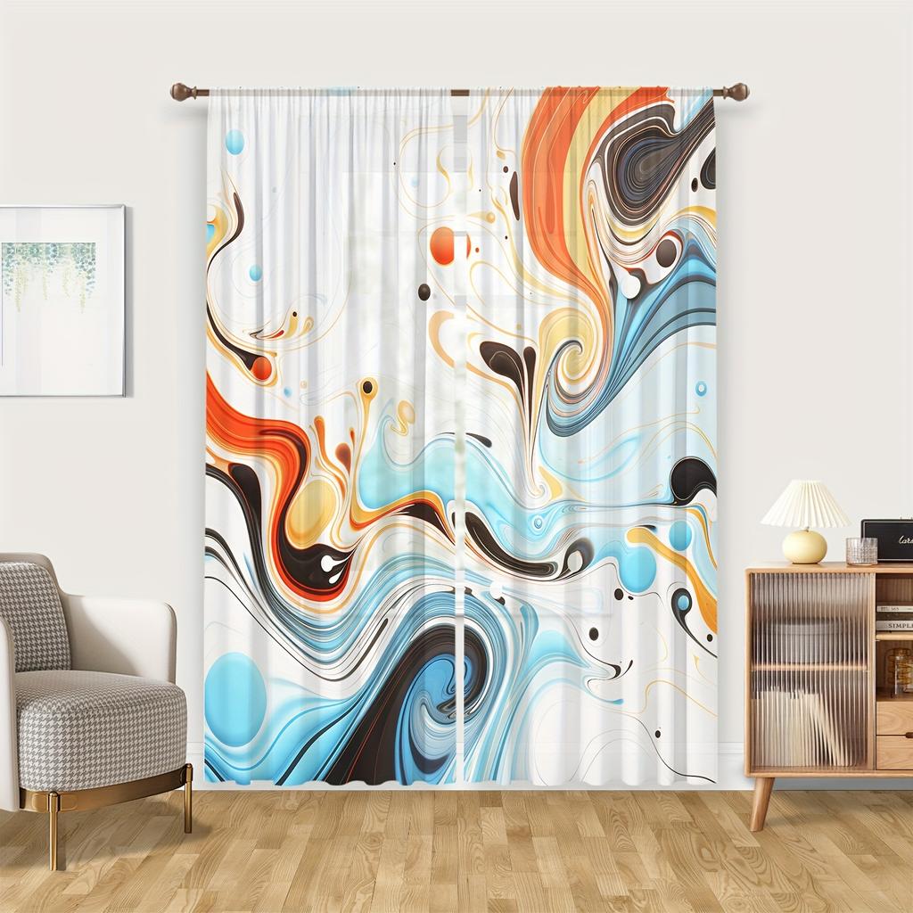 2 шт. Абстрактные художественные линии напечатанные шторы защита конфиденциальности водонепроницаемые для гостиной спальни ванной кухни украшения