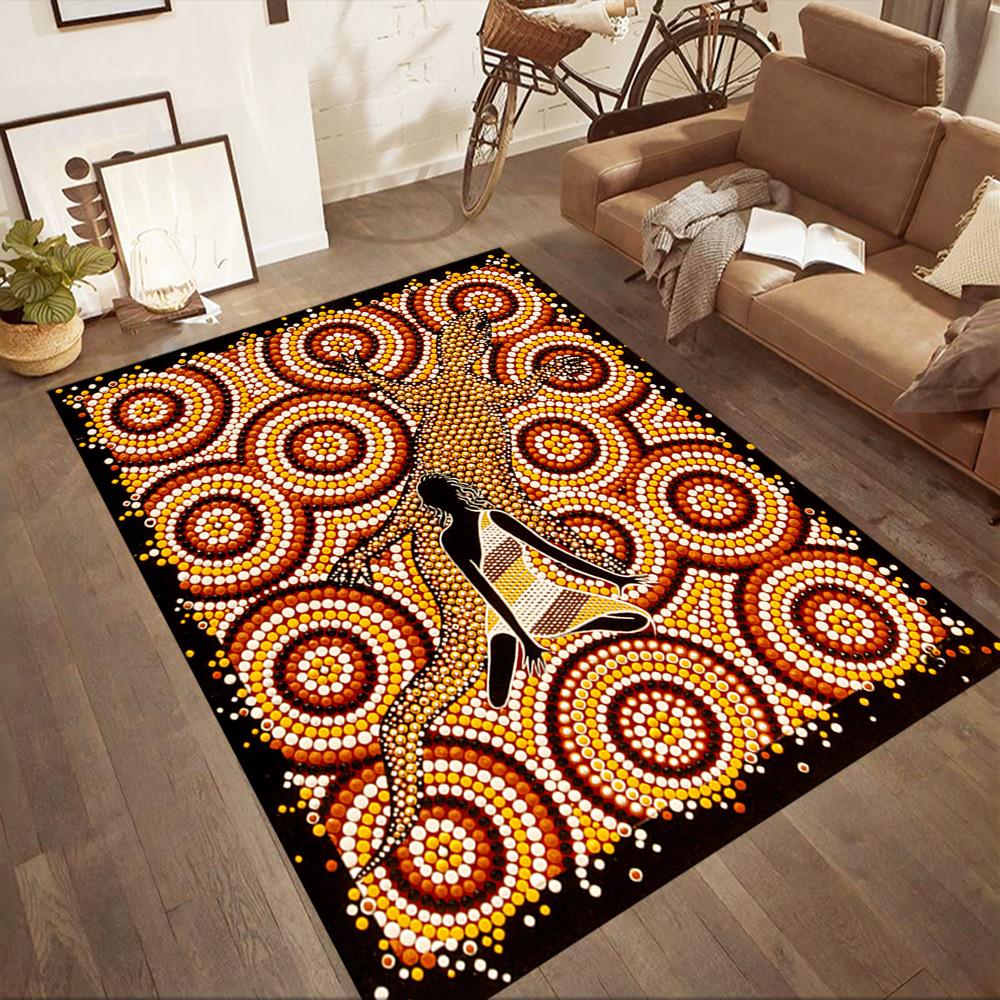 Aboriginal Art Dreamtime Floor Mats for Living Room, Bedroom and Room Decoration Are Suitable for Gifts.