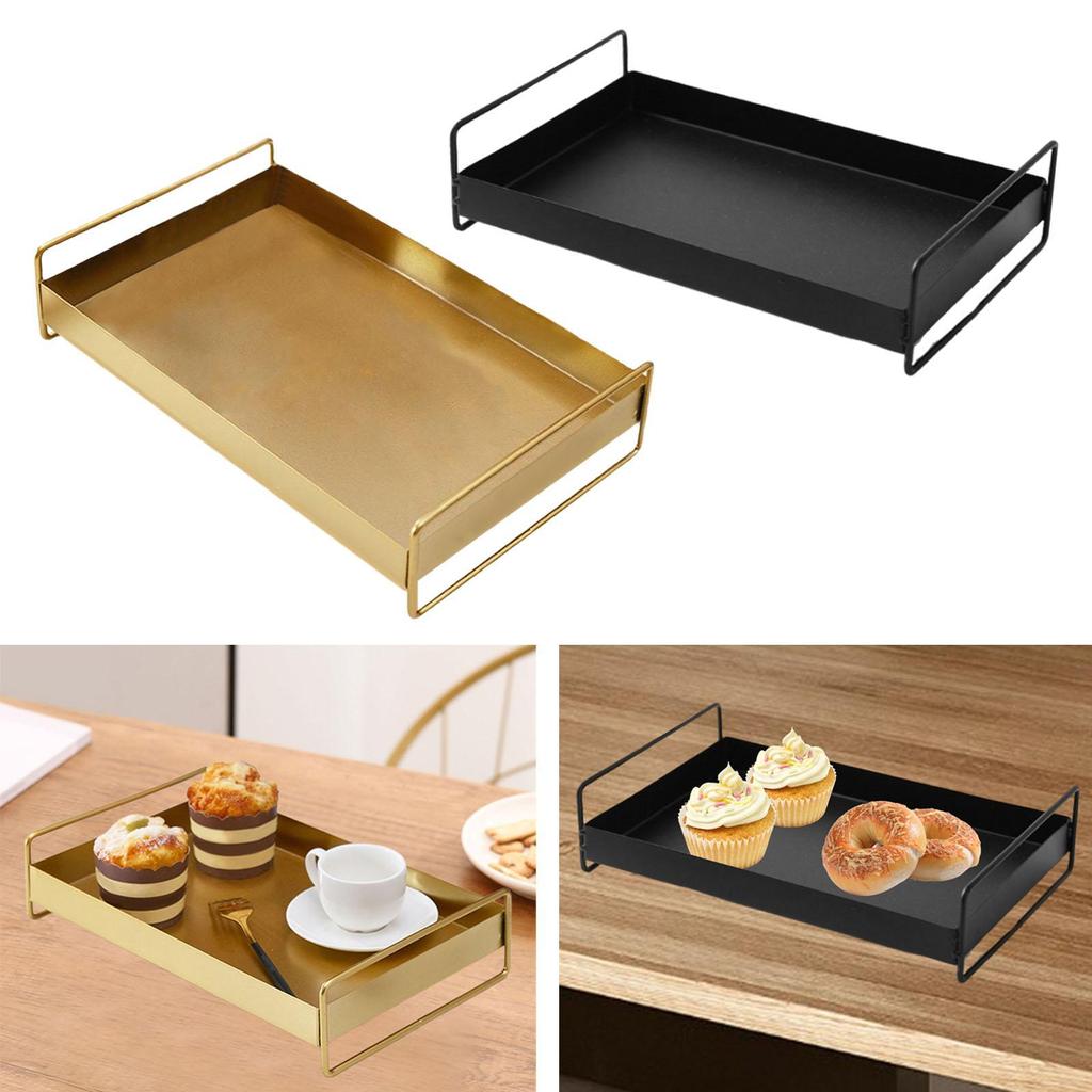 Serving Tray Multifunctional Tea Water Plate Vanity Tray Jewelry Storage Tray for Coffee Table Breakfast Party Meals Living Room