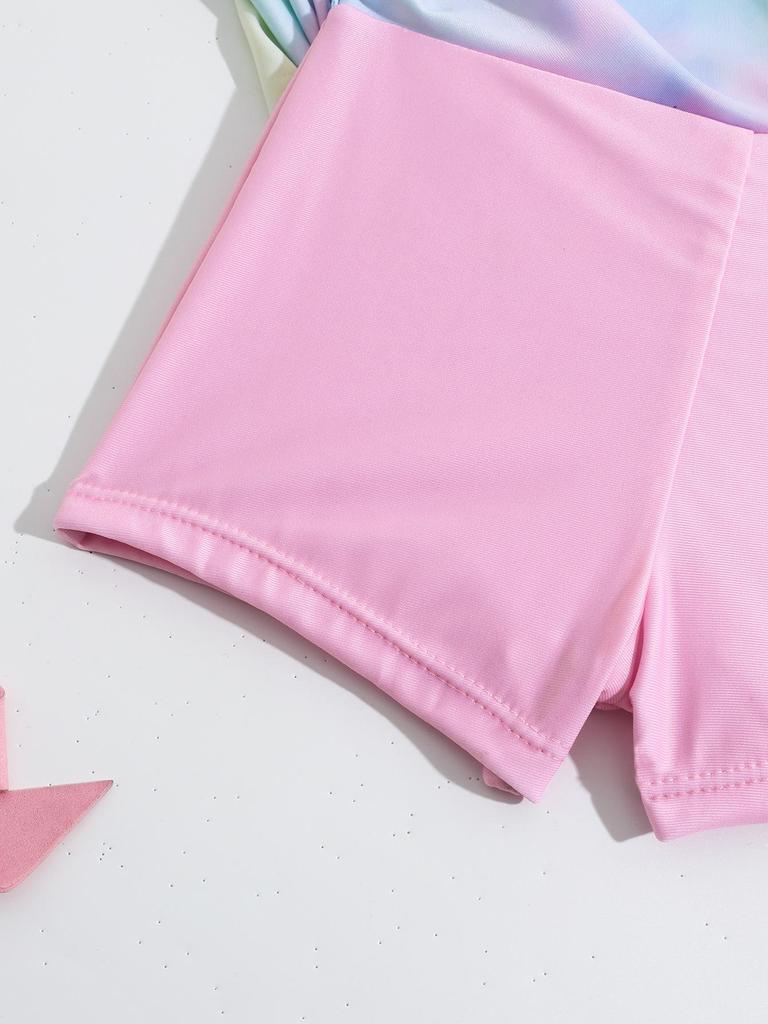 Радужный купальник-двойка для девочек 2024 - Модный купальник в стиле платья принцессы для детей