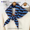 New Versatile Classic Striped Niche Triangle Scarf Women's Winter Fashionable Knitted Scarf Headscarf Shoulder