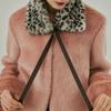 molliolli LAY Ribbon Faux Fur Petite Muffler [MINT LEOPARD]
