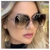 Brand Designer Fashion Oversized Sunglasses Women Plastic Female Big Frame Gradient Sun Glasses UV400 Mujer