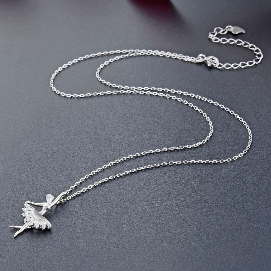 Fashion Ballet Dancer Necklace, Female Niche Design, Micro Inlaid Temperament Necklace, Collarbone Chain