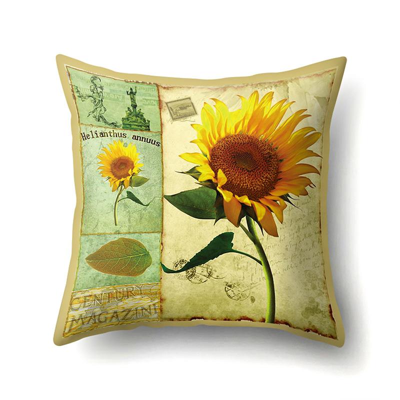 Полиэстеровая наволочка Автомобильная декорация Наволочка с ретро-принтом Чехол для поясничной подушки Чехол для подушки-башни Прикроватный чехол для подушки