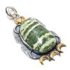 Полосатый зеленый опал 925 стерлинговое серебро подарок двухцветная подвеска 2,56" h7u75