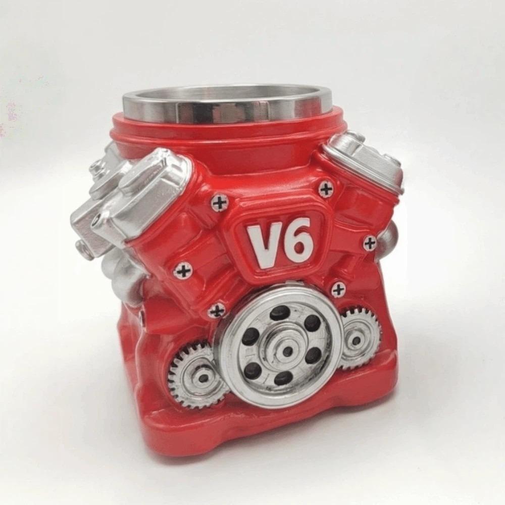 Retro V6 Engines Stainless Steel Cup Double Wall Insulation Car Mug  Gifts for Men and Boys