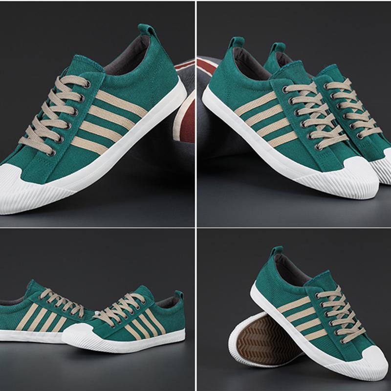 Винтажные парусиновые туфли мужские дышащие повседневные мужские туфли на плоской подошве модные мужские вулканизированные туфли удобные парусиновые кроссовки на шнуровке