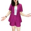 Женский комплект из 2 предметов: пиджак, повседневный пиджак с коротким рукавом и шорты, пиджак на одной пуговице, офисный рабочий комплект