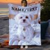 Персонализированное белое одеяло из фланели с принтом мальтийской собаки - мягкий, теплый, легкий плед для дивана, кровати, офиса, кушетки, кресла, кемпинга,