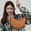 Top Layer Cowhide Niche Design High Quality Crossbody Crescent Bag for Women New Genuine Leather Underarm Saddle Bag