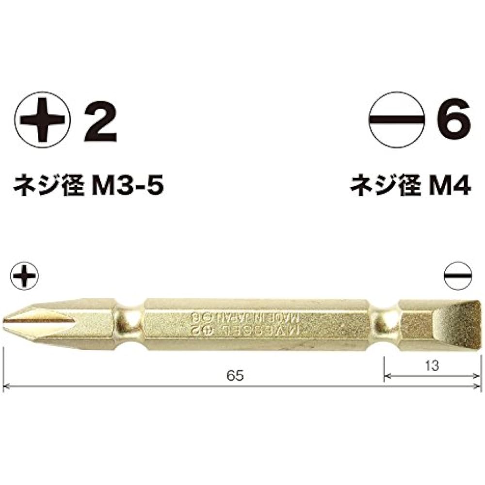 СУДНО (СУДНО) золотые двусторонние биты +2/-6 x 65 2 шт GM142665