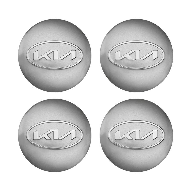 QZGF3 4pcs 3D 56mm Car emblem Wheel hub Center Cap Badge covers sticker Decals Styling accessories For KIA EV6 Sorento Niro Stinger
