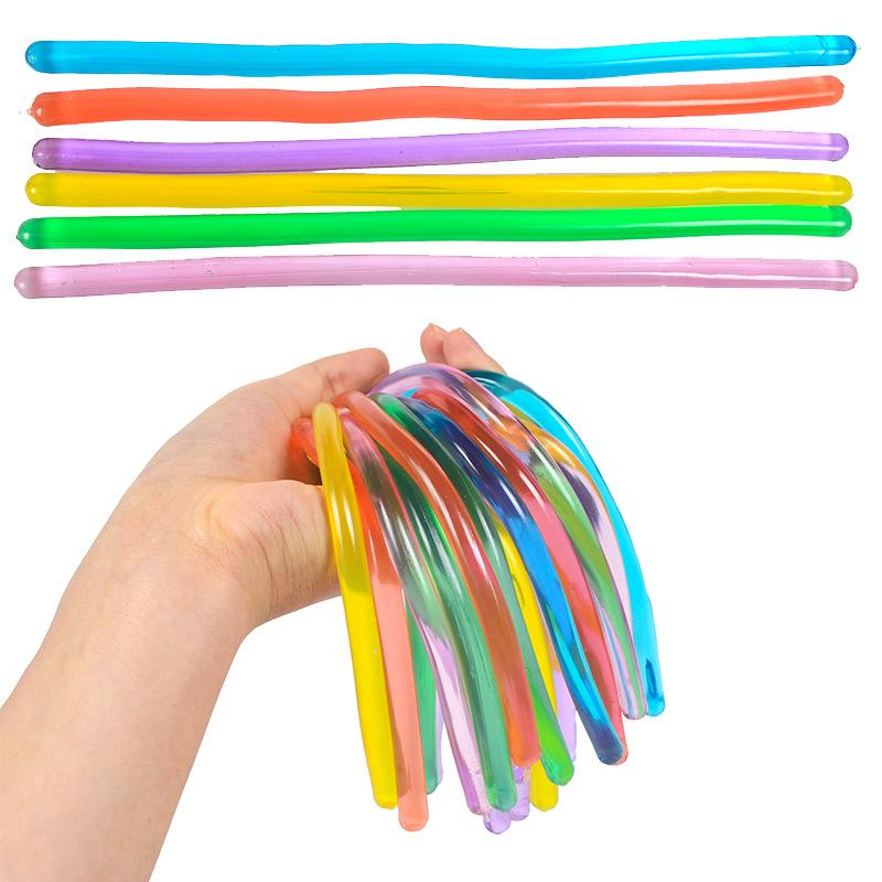 1-6 шт. Забавный единорог, червь, лапша, игрушки-непоседа, растягивающаяся веревка, TPR веревка, антистрессовые игрушки, игрушка для снятия стресса, аутизм, вентиляция