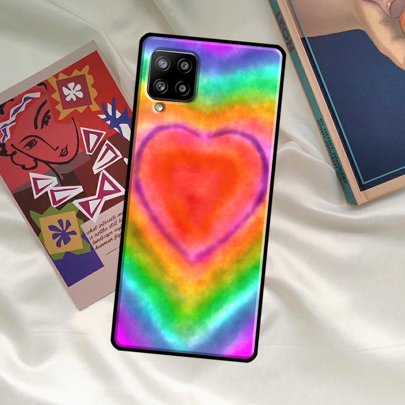Чехол Tie Dye с сердцем для Samsung Galaxy A33 A13 A36 A56 A23 A52 A32 A12 A54 A34 A14 A16 A26 A53 A15 A35 A55