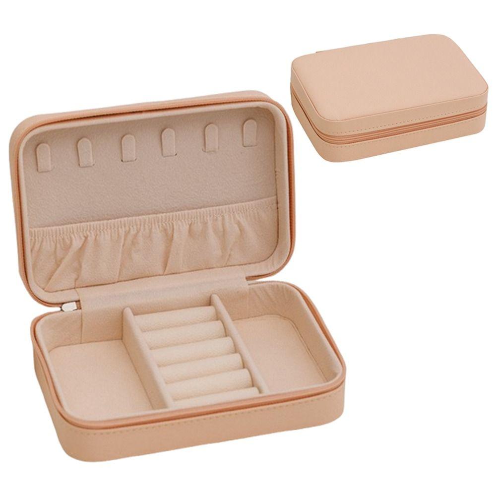 Пылезащитный органайзер для хранения безделушек, кожаная шкатулка для демонстрации ювелирных изделий, портативный органайзер для ювелирных изделий для женщин