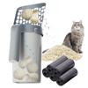 Cat Litter Shovel Scoop Filter Clean Toilet Garbage Picker Cat Litter Box Self Cleaning Cat Supplies with 5 Roll Poop Bag