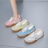 2025 летние маленькие белые туфли, новая корейская версия, женские студенческие туфли на платформе, увеличивающие рост, спортивная обувь для скейтбординга, повседневная обувь для женщин J8821