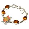 Rainbow Calsilica Citrine Gemstone 925 Silver Plated Jewelry Bracelet 6-8"