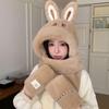 Women's Winter Plush Hat, Scarf & Gloves Set with Cute Rabbit Ear Snood