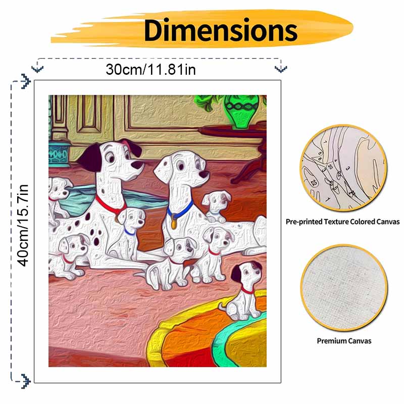 Disney 101 Dalmatians oil painting kit digital painting art handmade diy home room decorations