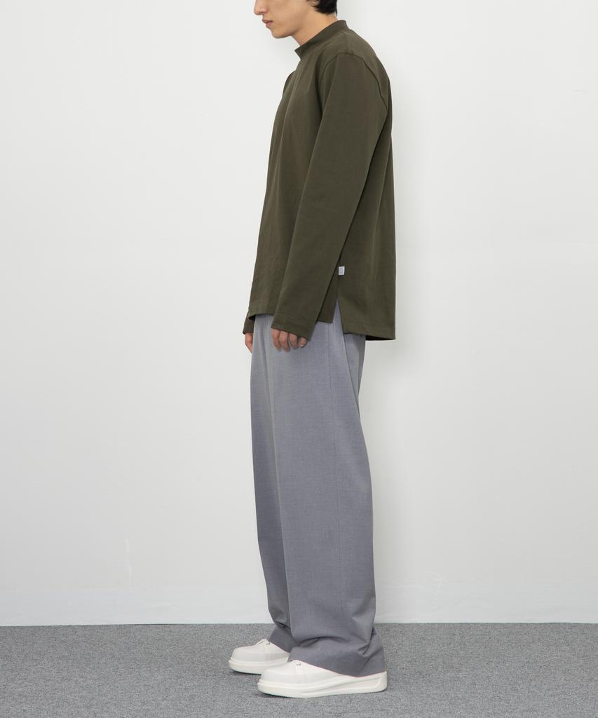 RAW TO RAW Mrp027B Lycra Straight Wide Pants (Tibet Grey)