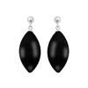 Boucles D'oreilles - AYOM - Argent 925 - Rhodié - Onyx - Femme