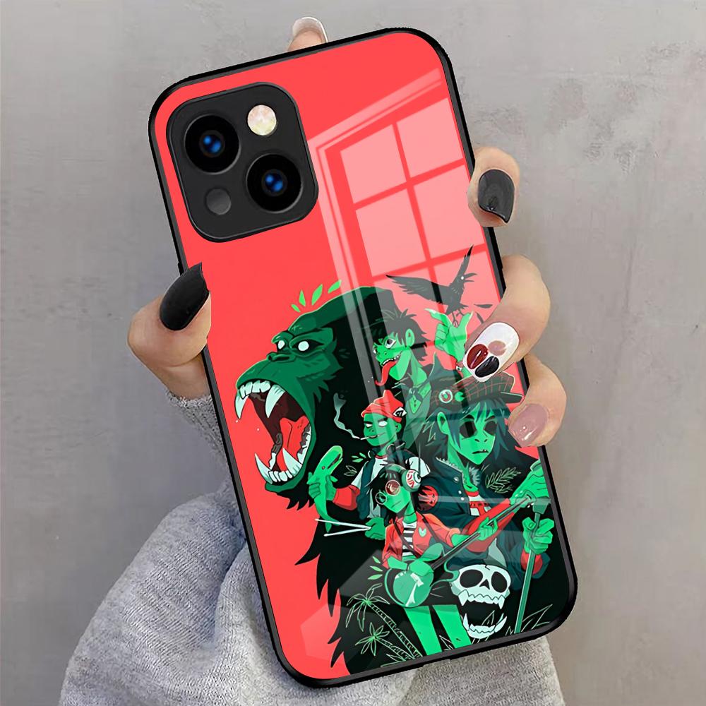 GorillazS Band Phone Case For IPhone 17 Pro Max 16 15 14 Pro Max 13 11 X Xs Xr 8 7Plus Glass Cover