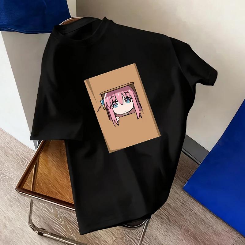 Japan Anime Bocchi Print Tshirt Unisex Unisex Daily Casual Fashion Short Sleeve Top Summer Home Outdoor Comfort Cotton Tees Unisex
