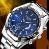 Men's Quartz Watch Large Dial Steel Band Waterproof Luminous Male Wristwatch for Daily Wear Office Business Travel Outdoor Boy