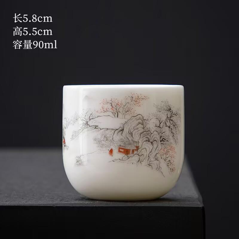 Нефритовая пиала из суета, керамическая, для кунг-фу, маленькая пиала, одинарная пиала, мастер-пиала, чайный сервиз, чайная чашка, набор чайных чашек, чайная пиала, чайная, из высококачественного белого фарфора