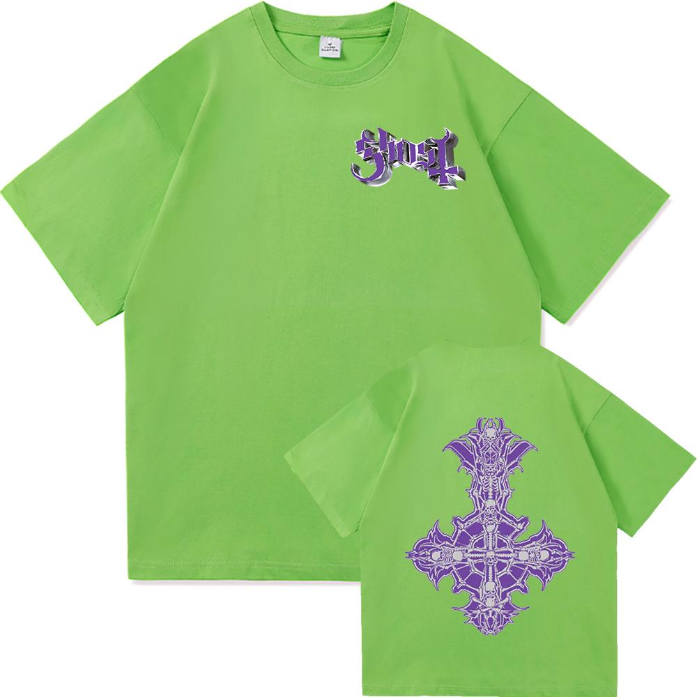 Футболка GHOST SKELETÁ World Tour 2025, модная мужская эстетичная винтажная хип-хоп футболка унисекс, сатанинская повседневная хлопковая футболка.