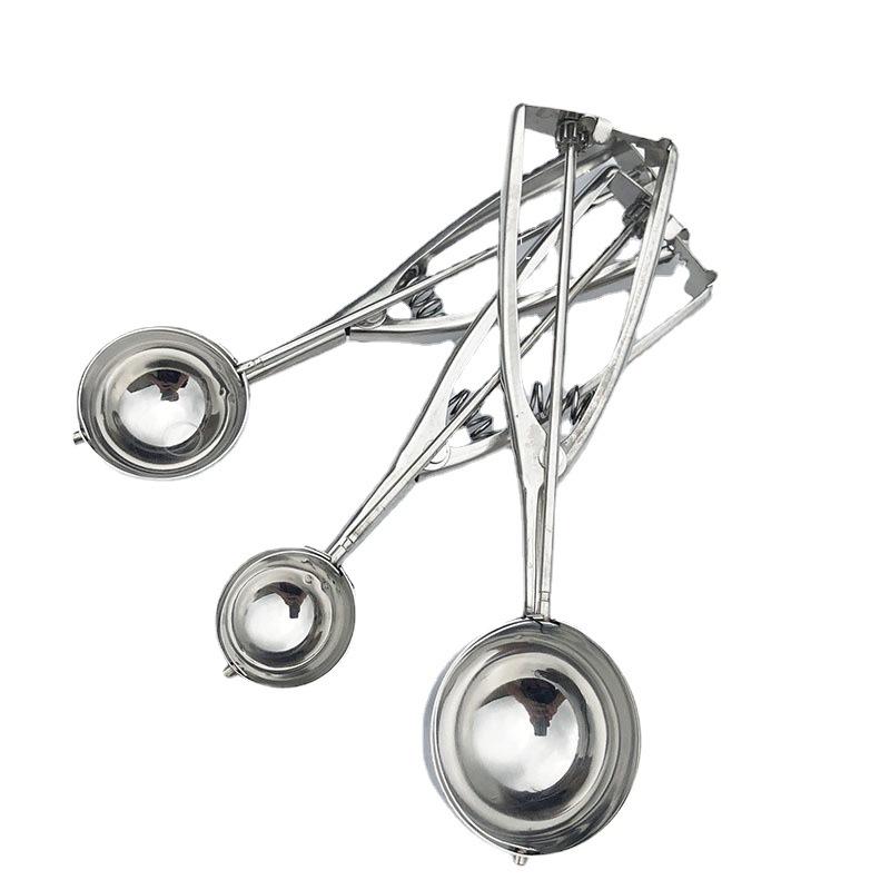 Совок для мороженого из нержавеющей стали, пружинная ручка, картофельное пюре, арбузный шарик, совок для мороженого, форма для дома, кухни, аксессуары, гаджеты