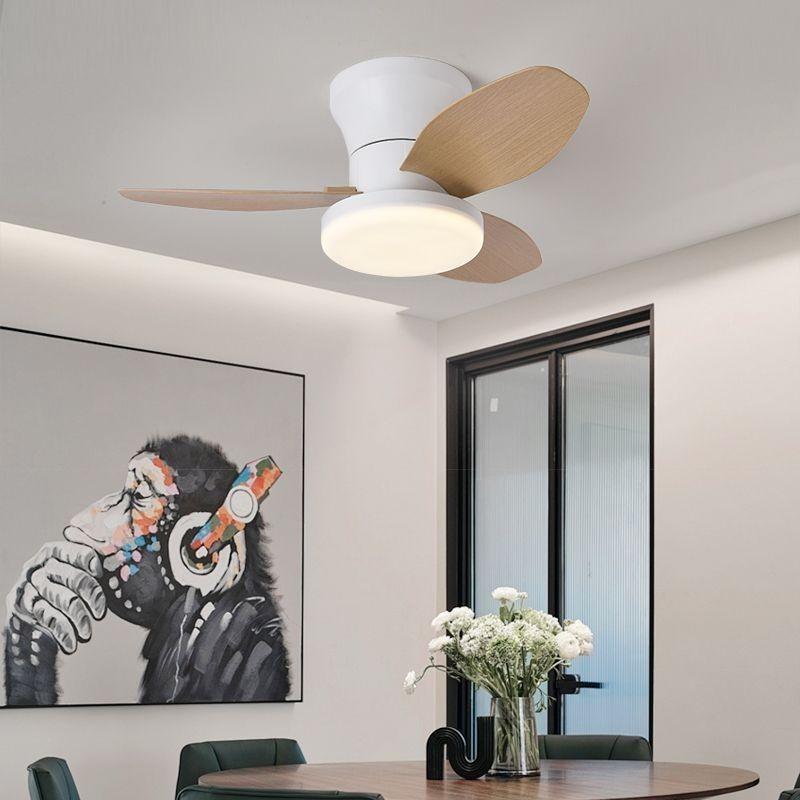 Household Frequency Conversion Ceiling Fan Light Kitchen Bedroom 3 Colors Light Adjustable Electric Ceiling Fan Lamp