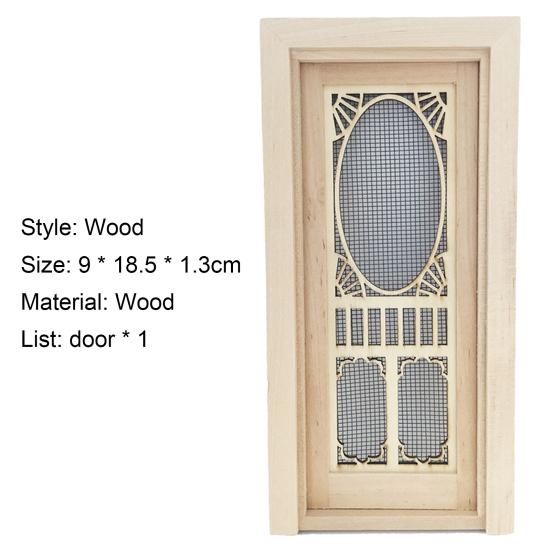 Красивая реалистичная мебель для кукольного домика, деревянная миниатюрная модель двери для подарочного кукольного домика