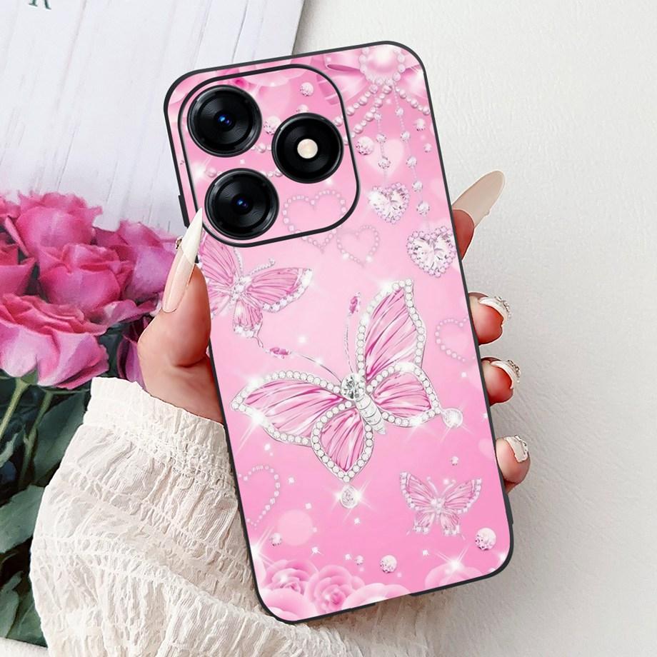 Роскошный Матовый Силиконовый Мягкий Чехол Для Tecno Spark 10c 10 Pro Spark10 4G 5G KI5k KI5q KI7 KI8 Capa Цветок Любящее Сердце Бантик Etui