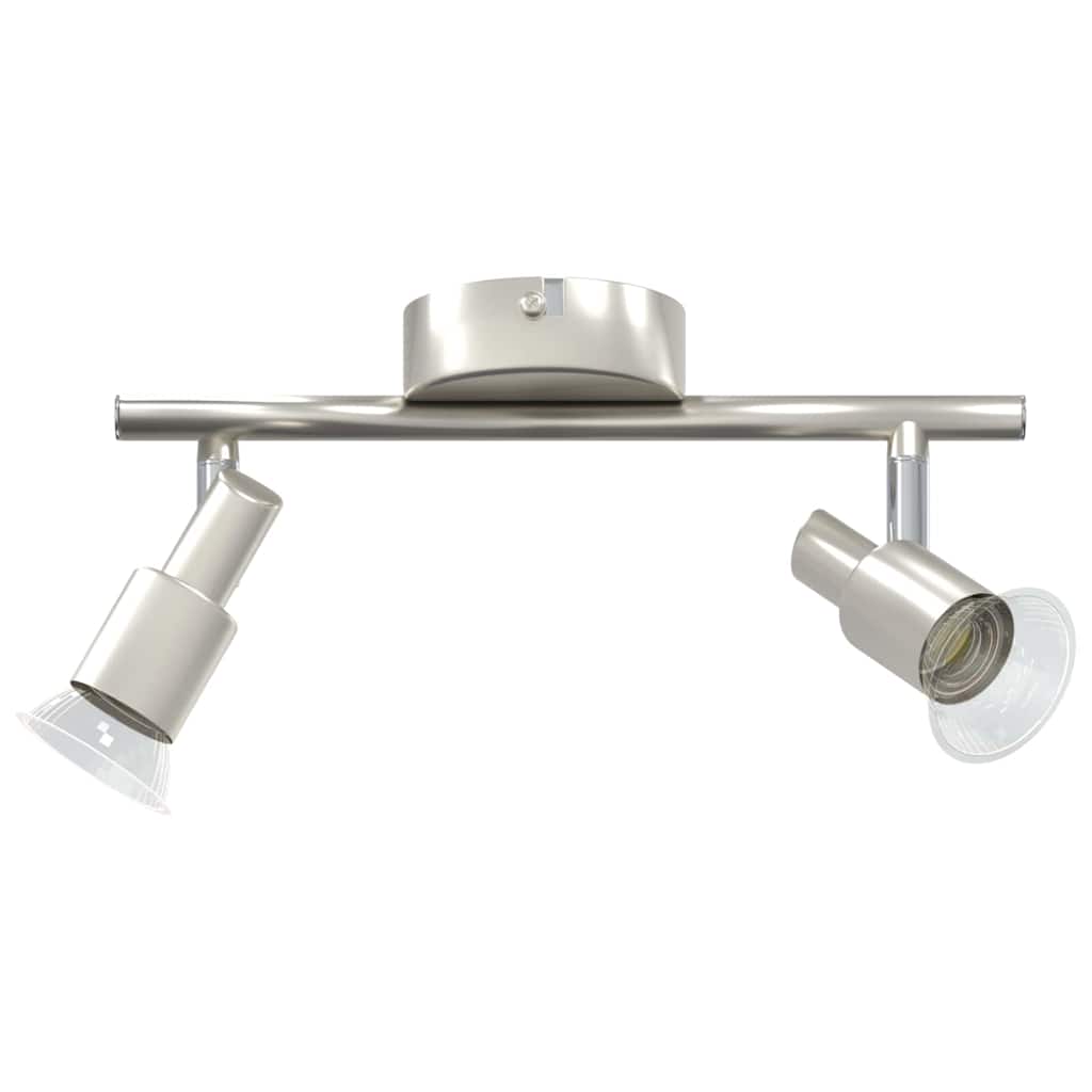 Ceiling Spotlight with Adjustable Spotlights Nickel Finish 25.5 x 8 x 11 cm Steel