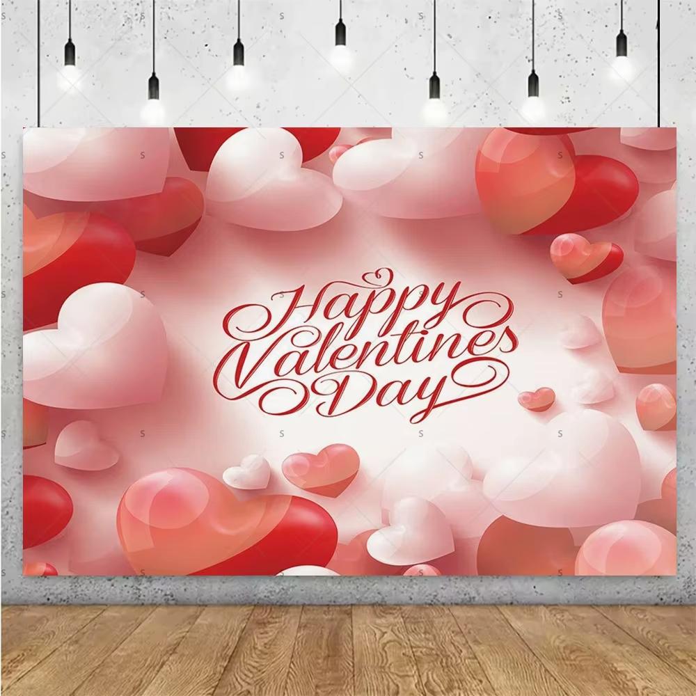 Balloon Red Love Heart Rose Background Happy Valentines Day Backdrop Supplies Valentines Day Party Decoration Photo Shoot Pro