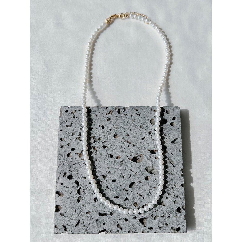 Glanz Pearl Necklace 4mm Pearl Silver Necklace (Silver925)