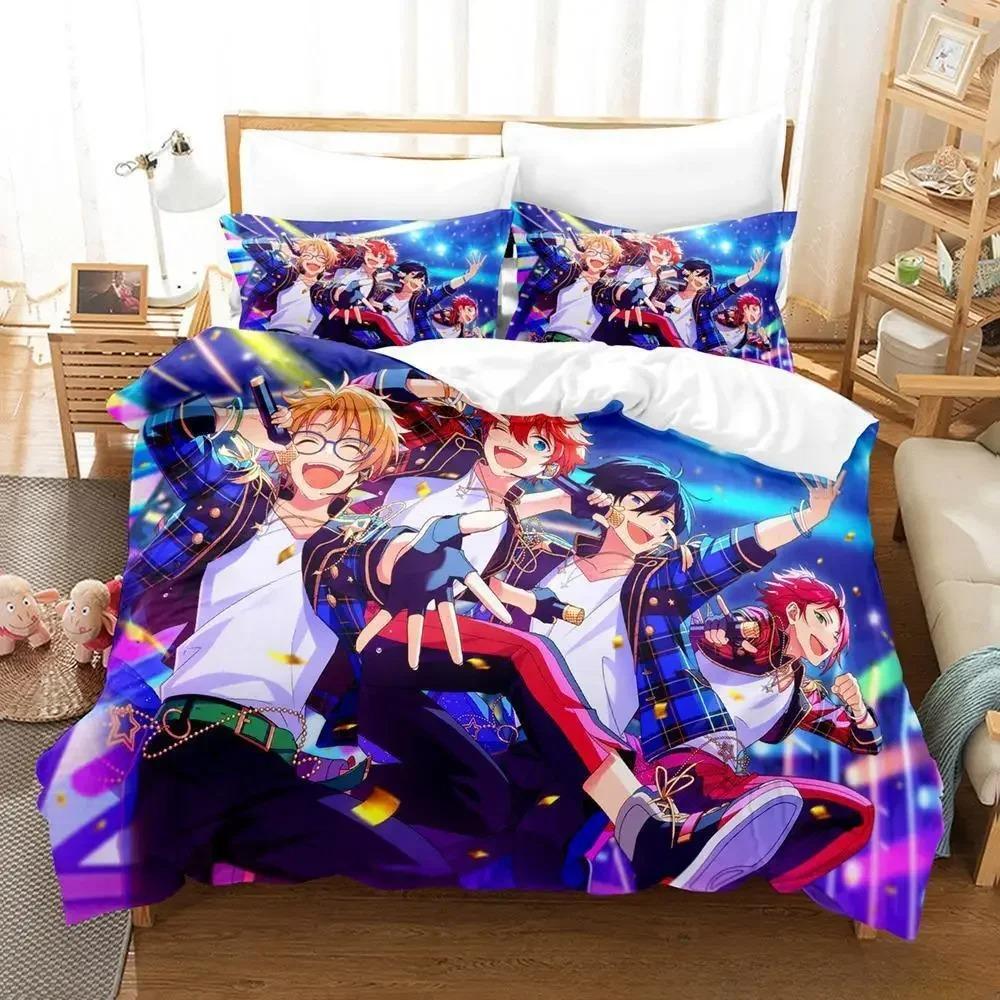 Комплект постельного белья Ensemble Stars Single Twin Full Queen King Size Bed Set Adult Kids Bedroom Duvet Cover Sets 3D Anime Bed Sheet Set