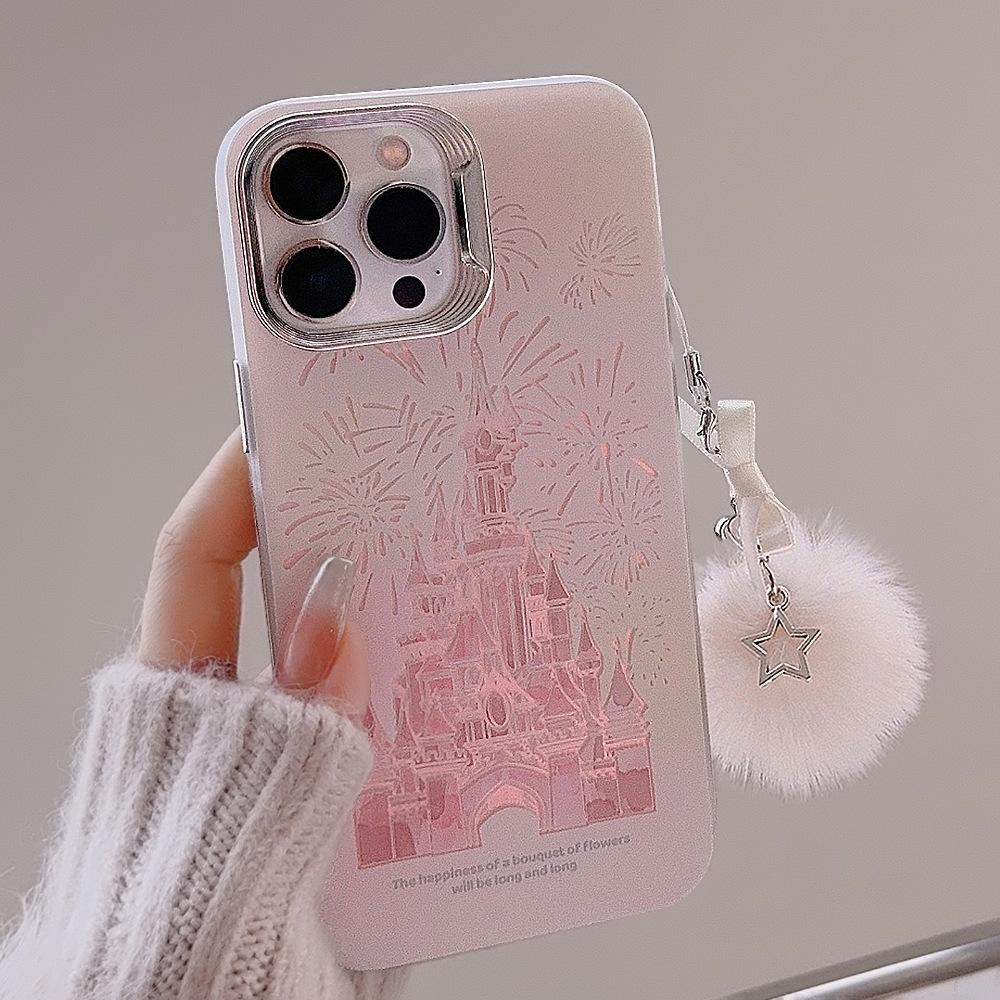 Фейерверк Замок Мечты Чехол для Телефона Совместимый с iPhone 15/17 Pro Max/16 Apple 13 Лазерный Высококачественный Чехол для Телефона