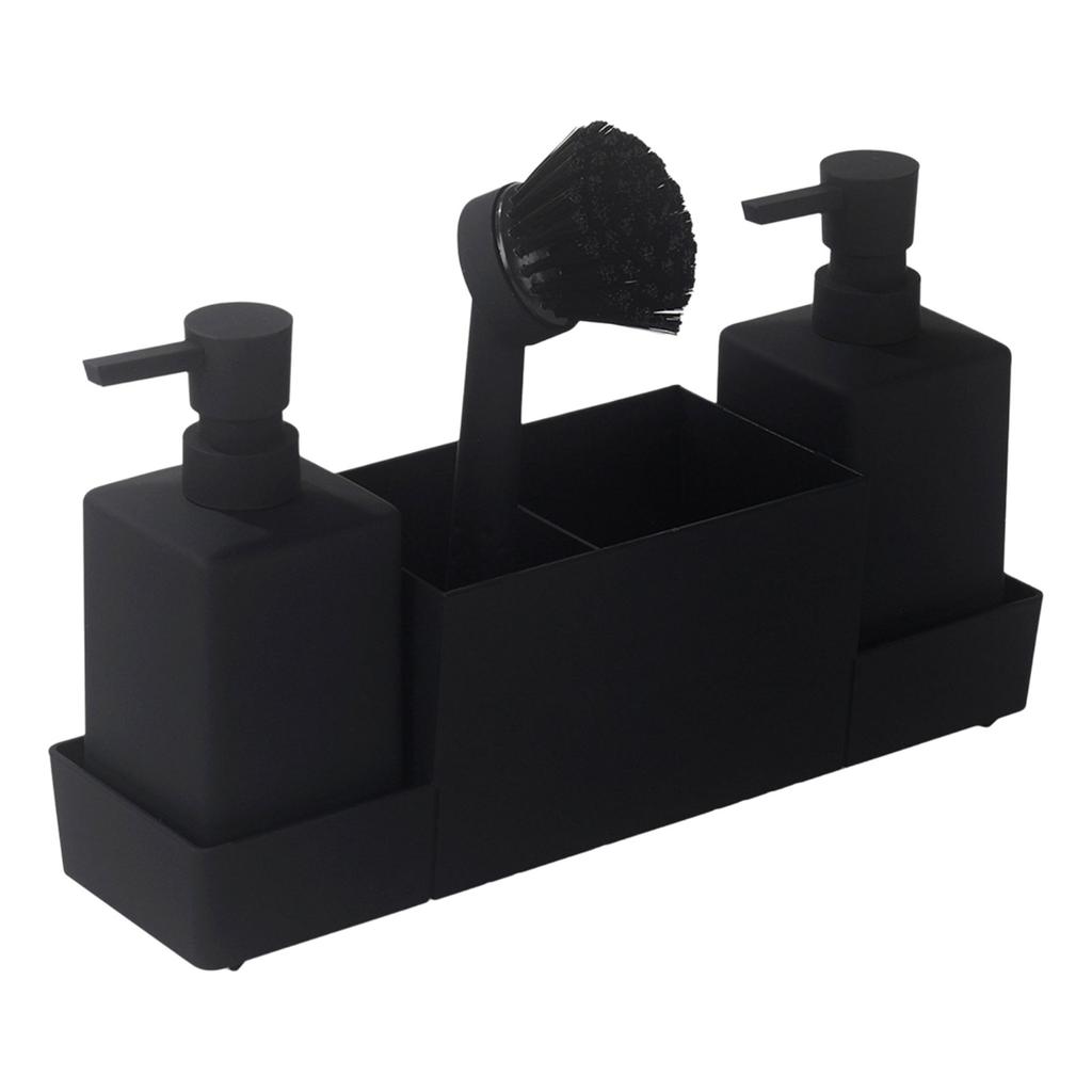 Набор дозаторов мыла с щеткой и запасным насосом для очистки столешницы на кухне, органайзер для инструментов, аксессуары для хранения в ванной