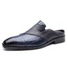 Big Size Fashion Casual No Heel Half Slippers for Men Summer Autumn New Designer Leather Shoes Male Solid Color Mules Man