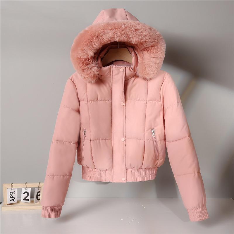 Women S Winter Hooded Short Long Sleeve Cotton Padded Coat