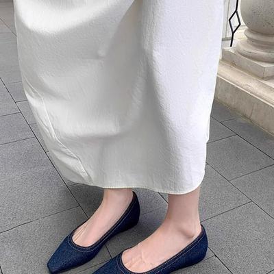 Скорость волосы джинсовые одинарные туфли женские осенние новые с мелким вырезом на внутренней платформе квадратный носок хуэйчжоуские женские туфли