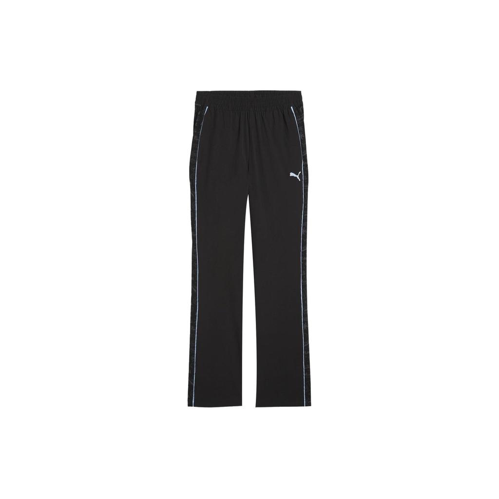 Puma X Sophia Chang Collaboration Aop Wide Leg Pants Retro Sports Color Block Design Mid Rise Casual Pants Women Pants Black 624631-01