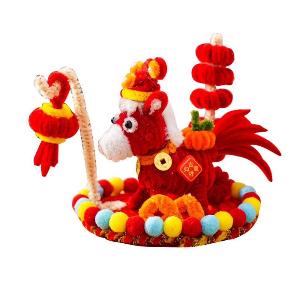 Ручная работа Лошадка Подвеска на стол Мультяшная Милая Креативная DIY Палочка-твистер Незаконченный DIY Набор материалов Украшение Лошадь на Новый год по лунному календарю