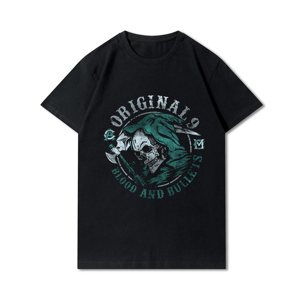 Plus Size 30 Patterns Cotton Harajuku Men T-Shirt Skull Print Tees Round Neck T Shirt Casual Tops